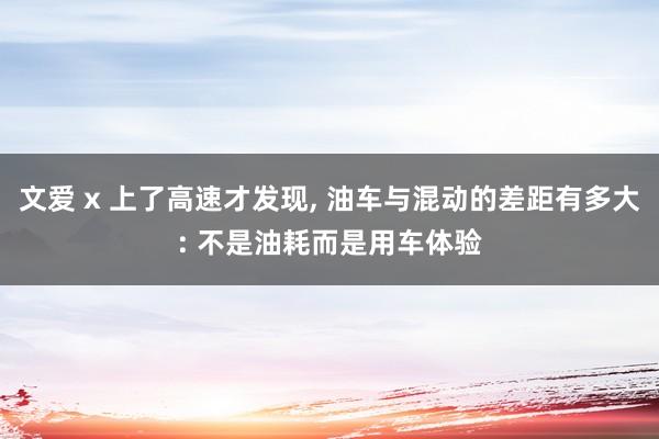 文爱 x 上了高速才发现， 油车与混动的差距有多大: 不是油耗而是用车体验