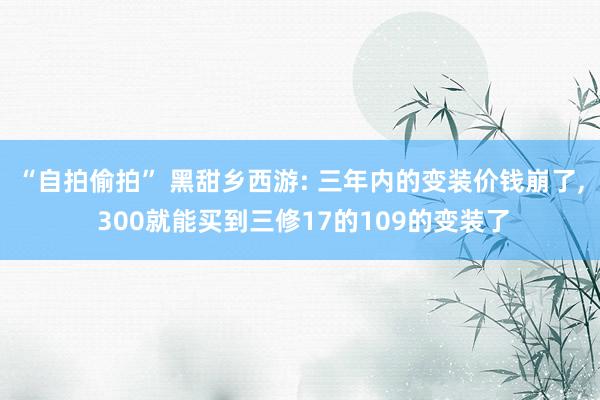 “自拍偷拍” 黑甜乡西游: 三年内的变装价钱崩了， 300就能买到三修17的109的变装了