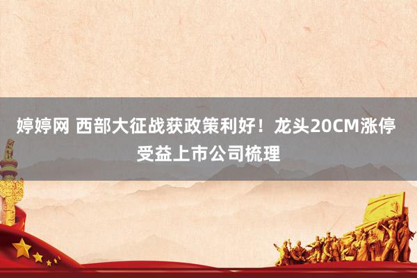 婷婷网 西部大征战获政策利好！龙头20CM涨停 受益上市公司梳理