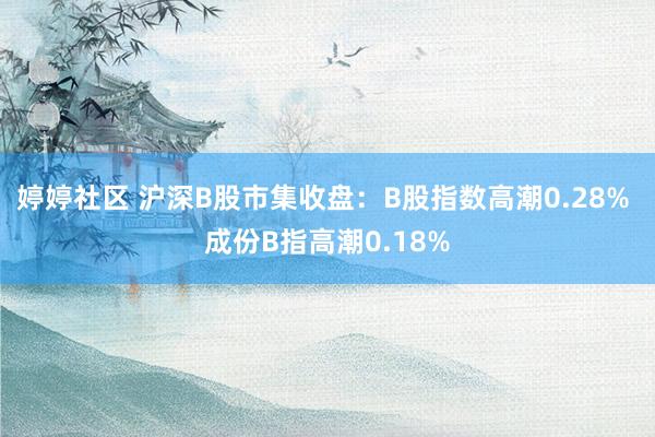 婷婷社区 沪深B股市集收盘：B股指数高潮0.28% 成份B指高潮0.18%