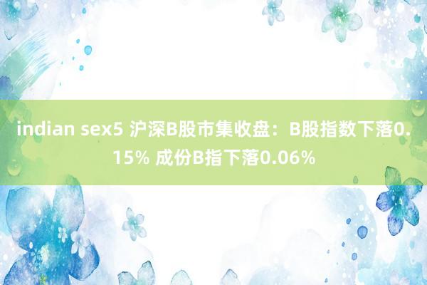 indian sex5 沪深B股市集收盘：B股指数下落0.15% 成份B指下落0.06%