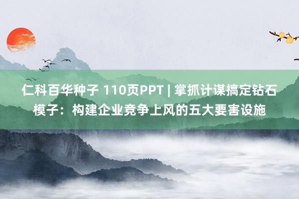 仁科百华种子 110页PPT | 掌抓计谋搞定钻石模子：构建企业竞争上风的五大要害设施