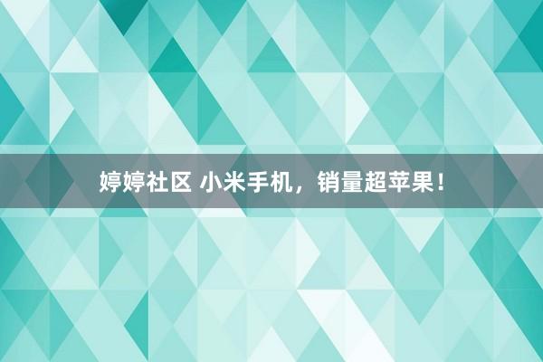 婷婷社区 小米手机，销量超苹果！