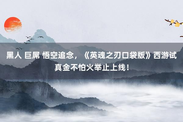 黑人 巨屌 悟空追念，《英魂之刃口袋版》西游试真金不怕火举止上线！