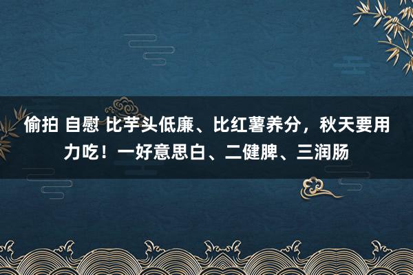 偷拍 自慰 比芋头低廉、比红薯养分，秋天要用力吃！一好意思白、二健脾、三润肠