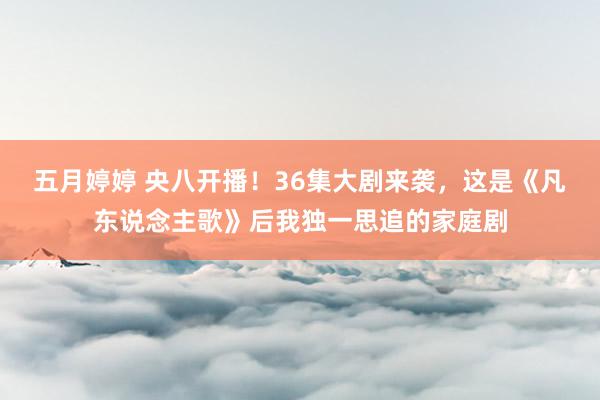 五月婷婷 央八开播！36集大剧来袭，这是《凡东说念主歌》后我独一思追的家庭剧