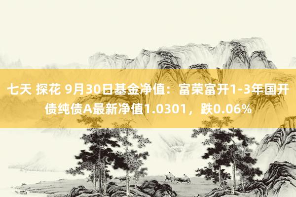 七天 探花 9月30日基金净值：富荣富开1-3年国开债纯债A最新净值1.0301，跌0.06%