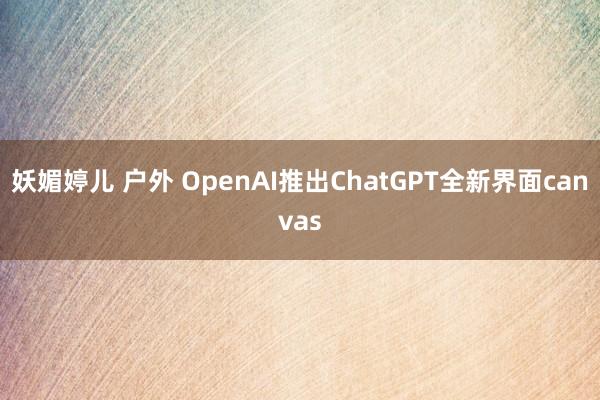 妖媚婷儿 户外 OpenAI推出ChatGPT全新界面canvas