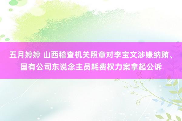 五月婷婷 山西稽查机关照章对李宝文涉嫌纳贿、国有公司东说念主员耗费权力案拿起公诉