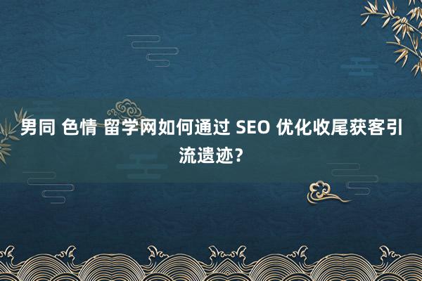 男同 色情 留学网如何通过 SEO 优化收尾获客引流遗迹？