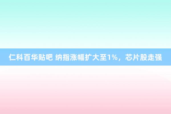 仁科百华贴吧 纳指涨幅扩大至1%，芯片股走强