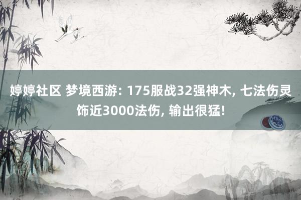 婷婷社区 梦境西游: 175服战32强神木， 七法伤灵饰近3000法伤， 输出很猛!