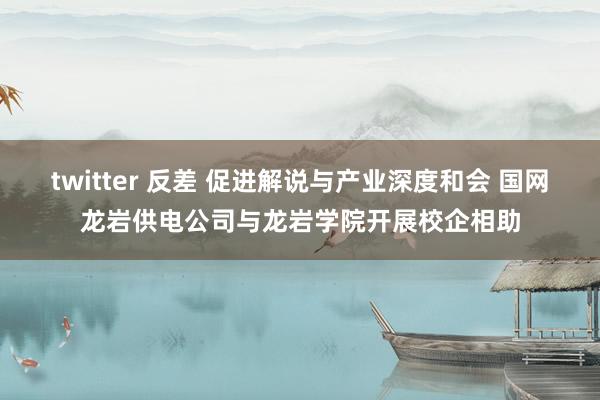 twitter 反差 促进解说与产业深度和会 国网龙岩供电公司与龙岩学院开展校企相助