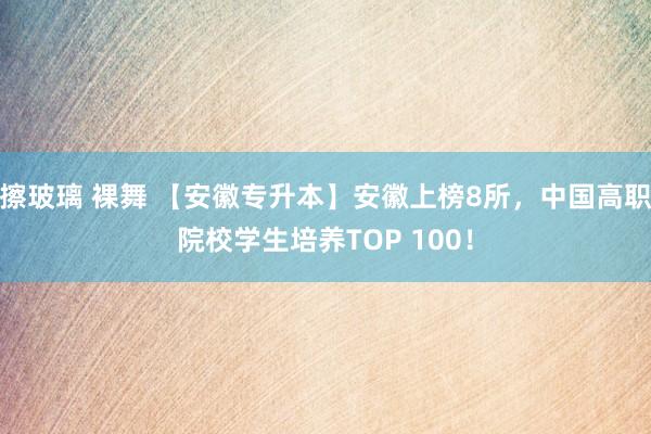 擦玻璃 裸舞 【安徽专升本】安徽上榜8所，中国高职院校学生培养TOP 100！