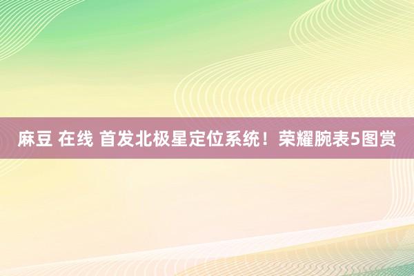 麻豆 在线 首发北极星定位系统！荣耀腕表5图赏