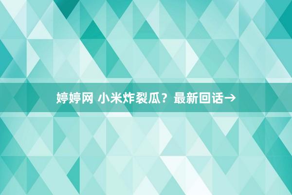 婷婷网 小米炸裂瓜？最新回话→