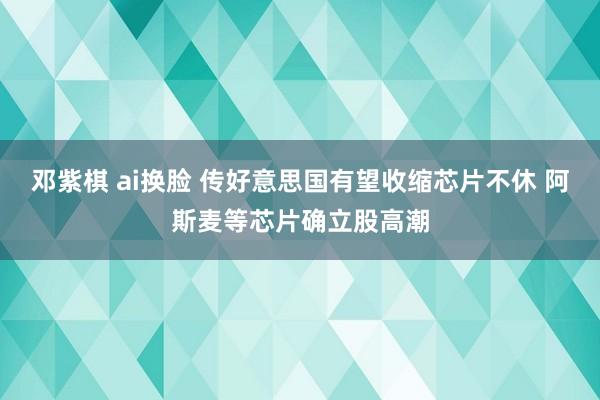 邓紫棋 ai换脸 传好意思国有望收缩芯片不休 阿斯麦等芯片确立股高潮