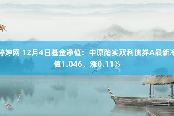 婷婷网 12月4日基金净值：中原踏实双利债券A最新净值1.046，涨0.11%