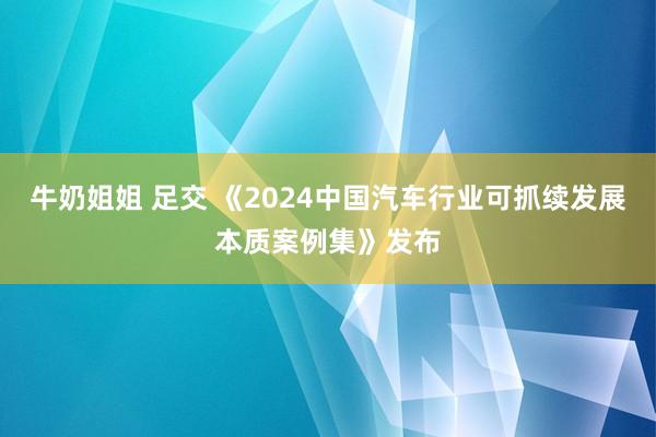 牛奶姐姐 足交 《2024中国汽车行业可抓续发展本质案例集》发布