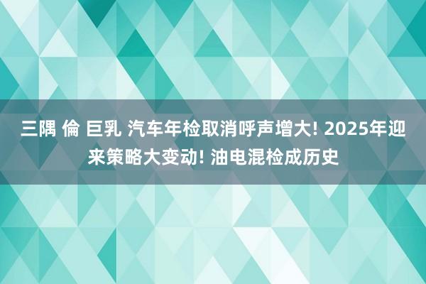 三隅 倫 巨乳 汽车年检取消呼声增大! 2025年迎来策略大变动! 油电混检成历史