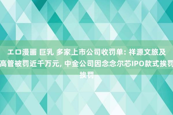 エロ漫画 巨乳 多家上市公司收罚单: 祥源文旅及高管被罚近千万元， 中金公司因念念尔芯IPO款式挨罚