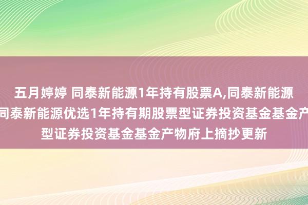 五月婷婷 同泰新能源1年持有股票A，同泰新能源1年持有股票C: 同泰新能源优选1年持有期股票型证券投资基金基金产物府上摘抄更新