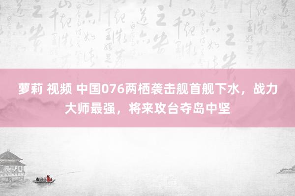 萝莉 视频 中国076两栖袭击舰首舰下水，战力大师最强，将来攻台夺岛中坚