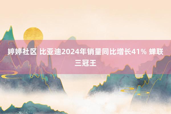 婷婷社区 比亚迪2024年销量同比增长41% 蝉联三冠王