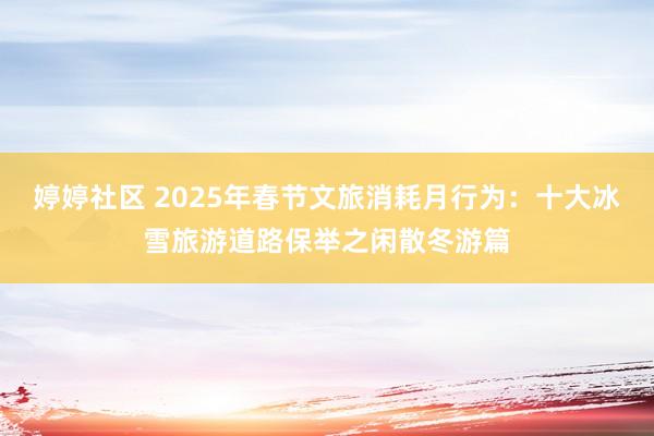 婷婷社区 2025年春节文旅消耗月行为：十大冰雪旅游道路保举之闲散冬游篇